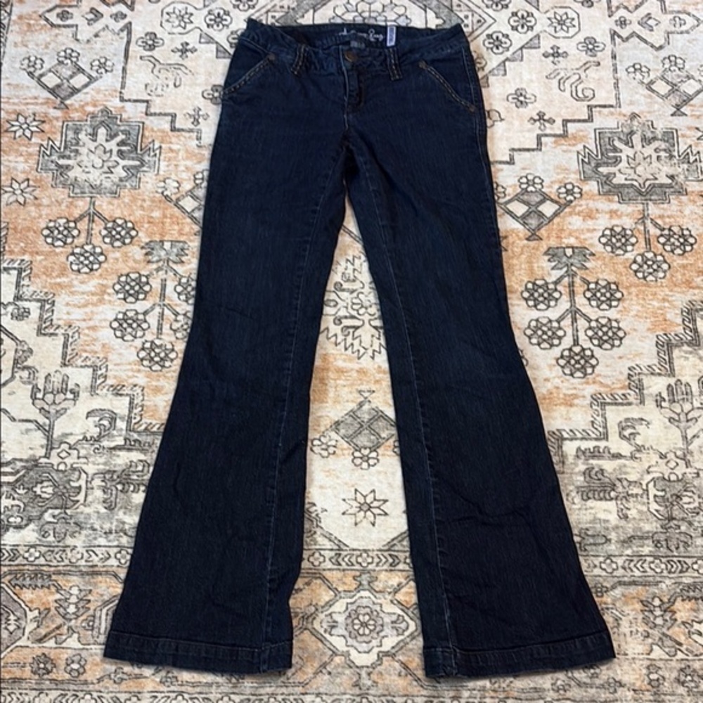 AMERICAN RAG 1R trousers jeans with flare hem in dark wash